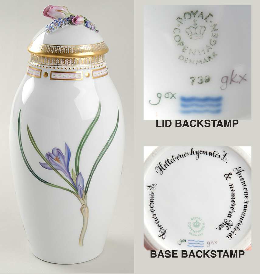 Flora Danica (1961 To Current) 12" Small Covered Vase-Spring-Hel Hye, Ane Ran, Cr