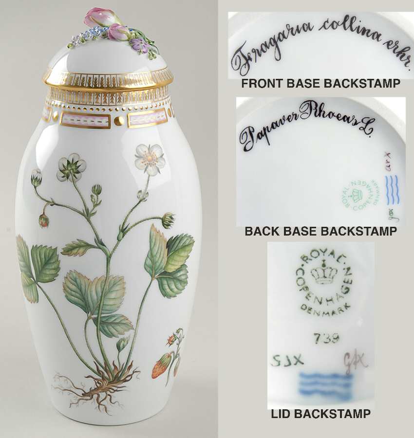 Flora Danica (1961 To Current) 12" Small Covered Vase-Summer-Fra Col, Pap Rhoeas