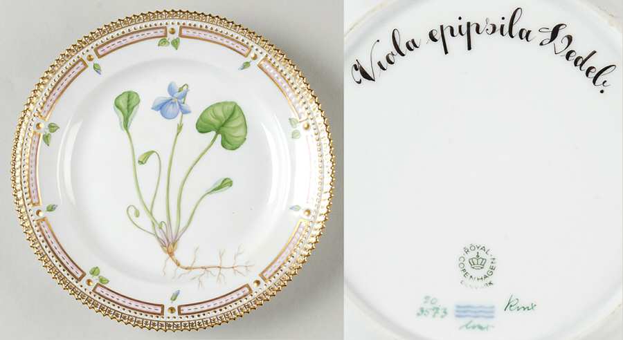 Flora Danica (1961 To Current) Salad Plate-Viola epipsila Ledeb