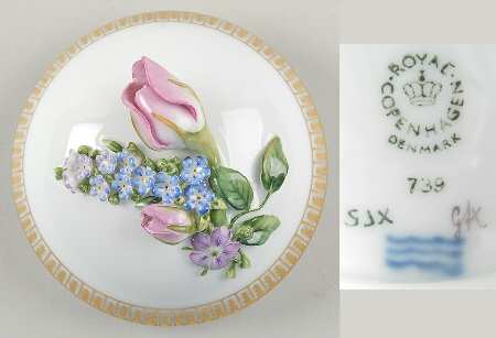 Flora Danica (1961 To Current) Lid for 12" Small Covered Vase-Summer-No Decal