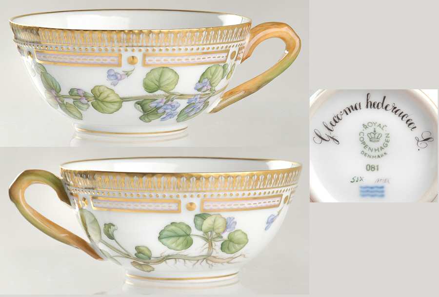 Flora Danica (1961 To Current) Flat Tea Cup-Glecoma hederacea L