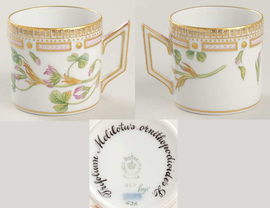 Flora Danica (1961 To Current) Flat Demitasse Cup-Trifolium Melilotus ornithopodi