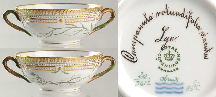 Flora Danica (1961 To Current) Flat Cream Soup Bowl-Campanula rotundipolia v acut