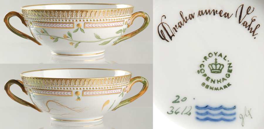 Flora Danica (1961 To Current) Flat Cream Soup Bowl-Draba aurea Vahl