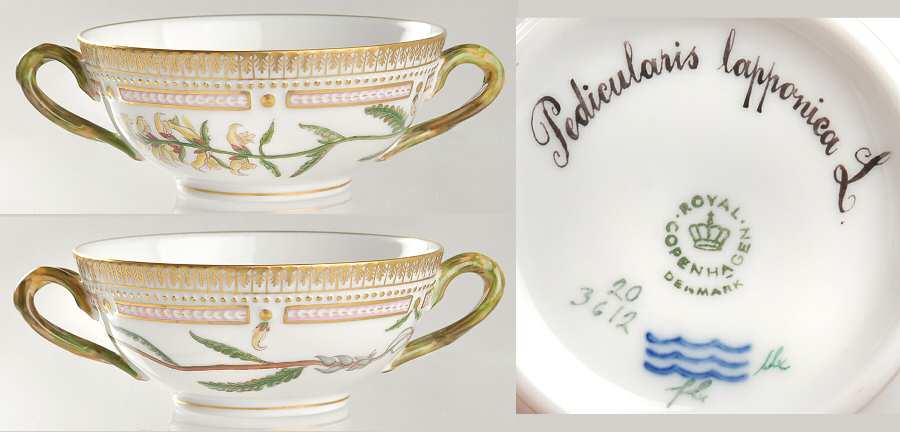Flora Danica (1961 To Current) Flat Cream Soup Bowl-Pedicularis lapponica L