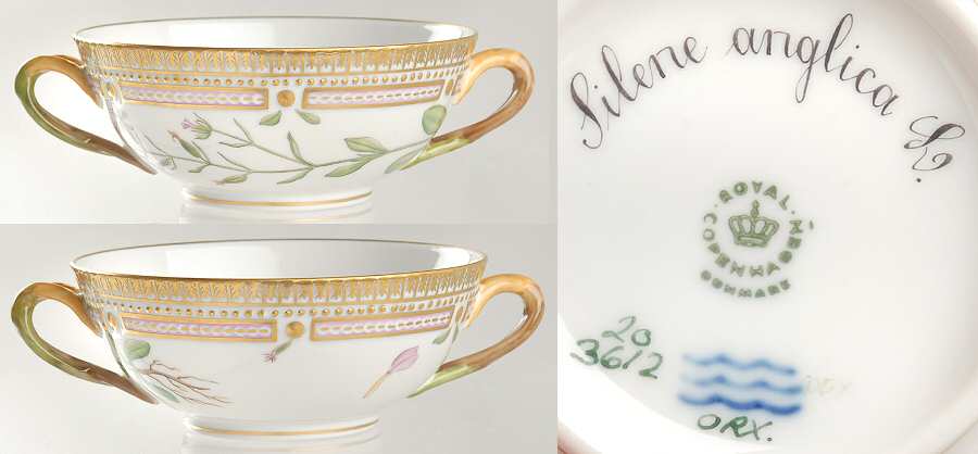 Flora Danica (1961 To Current) Flat Cream Soup Bowl-Silene anglica L
