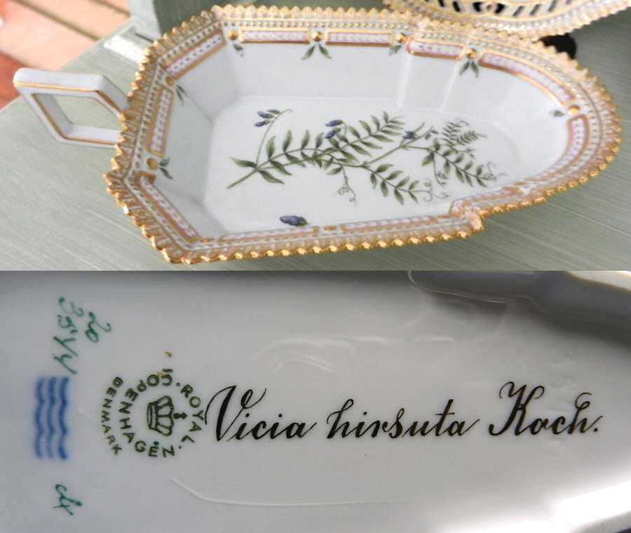 Flora Danica (1961 To Current) 8" Pickle/Accent Dish-Vicia hirsuta Koch