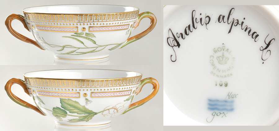 Flora Danica (1961 To Current) Flat Cream Soup Bowl-Arabis alpina L