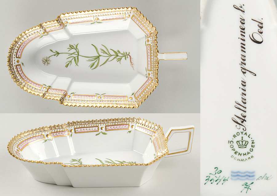 Flora Danica (1961 To Current) 8" Pickle/Accent Dish-Stellaria graminea b Oed