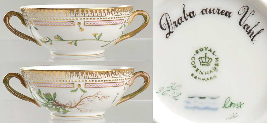 Flora Danica (1961 To Current) Flat Cream Soup Bowl-Draba aurea Vahl