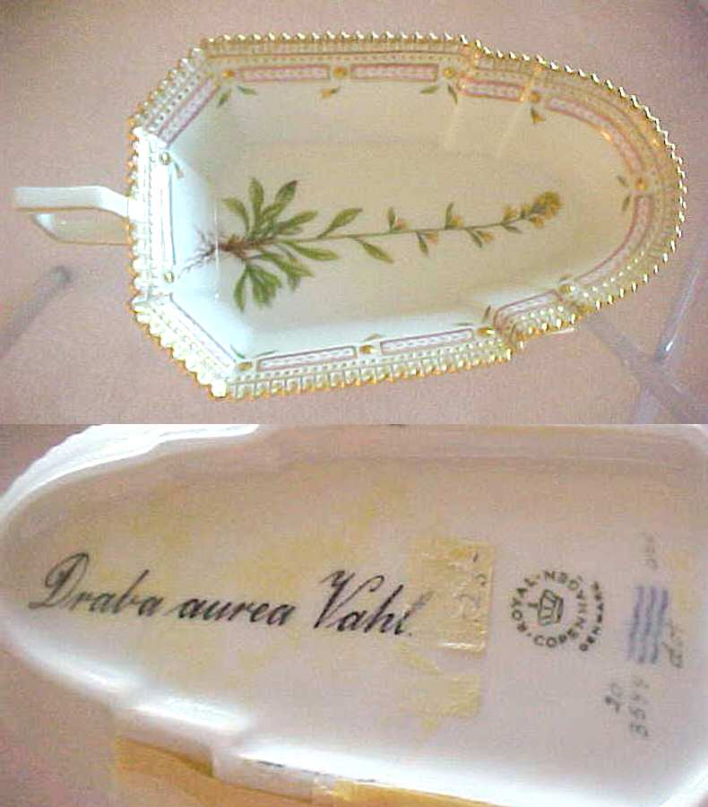 Flora Danica (1961 To Current) 8" Pickle/Accent Dish-Draba aurea Vahl