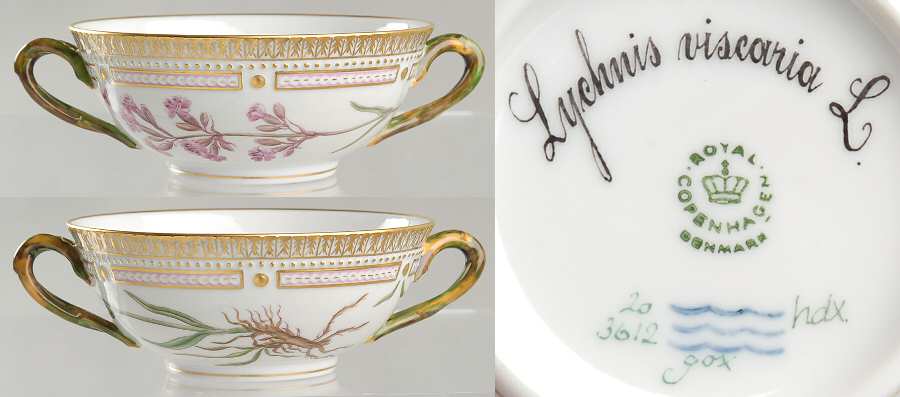 Flora Danica (1961 To Current) Flat Cream Soup Bowl-Lychnis viscaria L