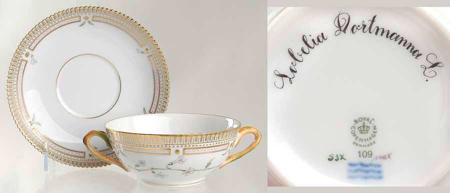 Flora Danica (1961 To Current) Flat Cream Soup & Saucer-Lobelia Dortmanna L