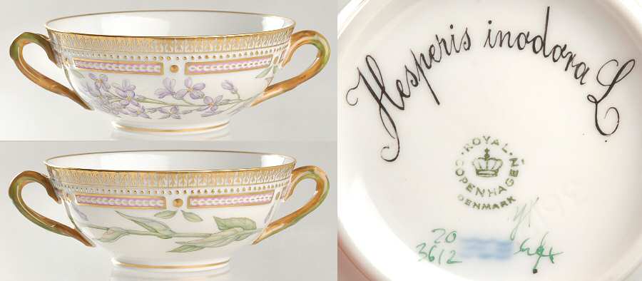 Flora Danica (1961 To Current) Flat Cream Soup Bowl-Hesperis inodora L