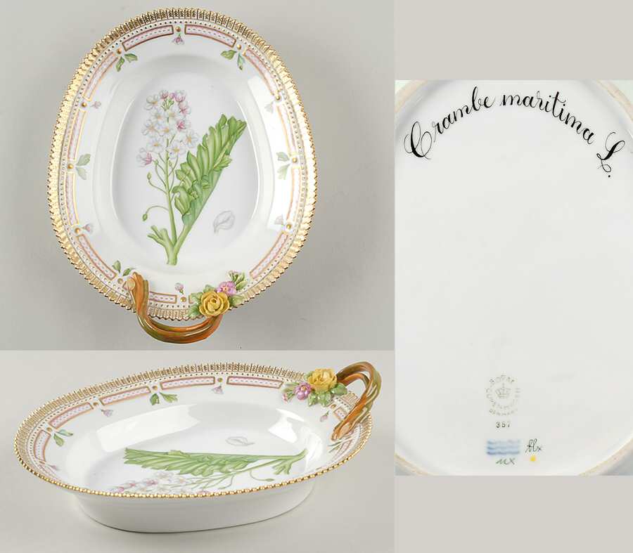 Flora Danica (1961 To Current) 9" Oval Handled Pickle/Accent-Crambe maritima L
