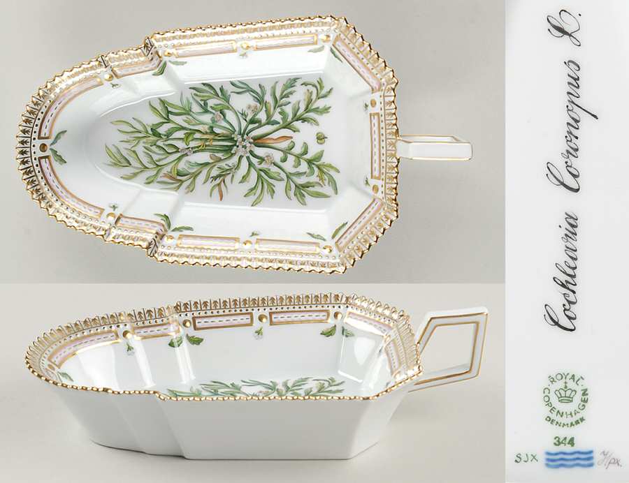 Flora Danica (1961 To Current) 8" Pickle/Accent Dish-Cochlearia Coronopus L