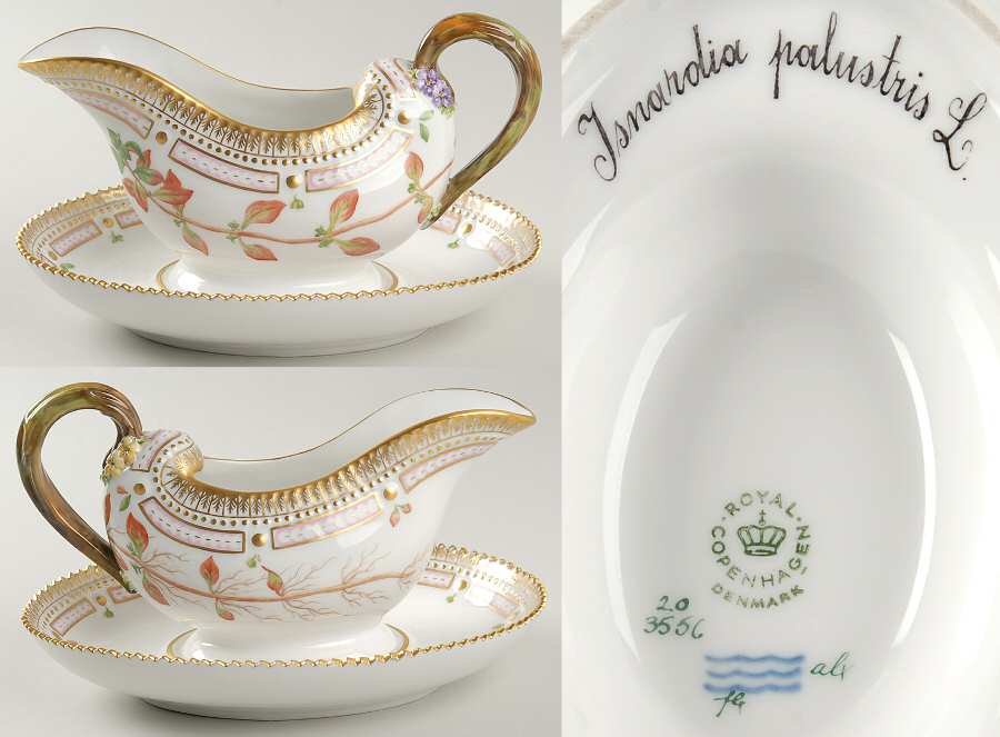 Flora Danica (1961 To Current) Sauce Boat & Fixed Stand-Isnardia palustris L