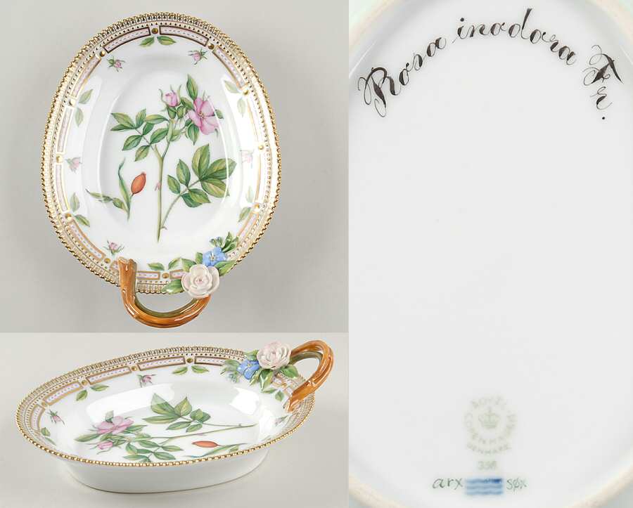 Flora Danica (1961 To Current) 8" Oval Handled Pickle/Accent-Rosa inodora Fr.