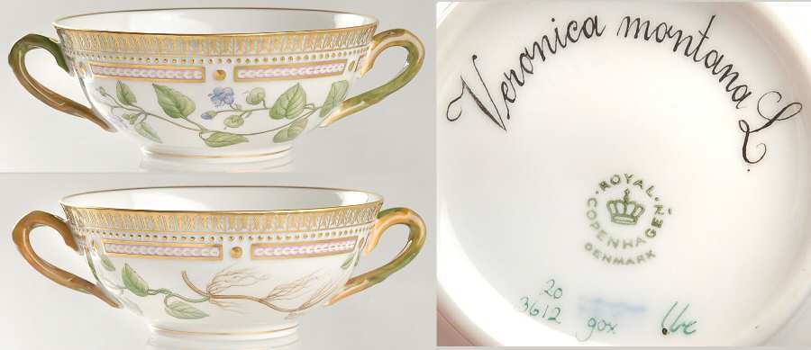 Flora Danica (1961 To Current) Flat Cream Soup Bowl-Veronica montana L
