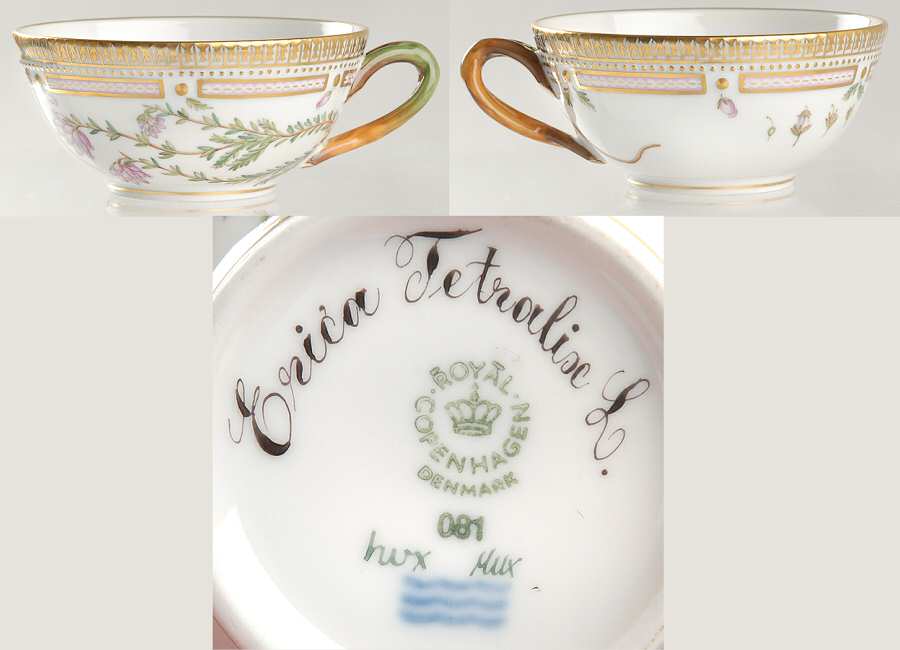 Flora Danica (1961 To Current) Flat Tea Cup-Erica Tetralix L