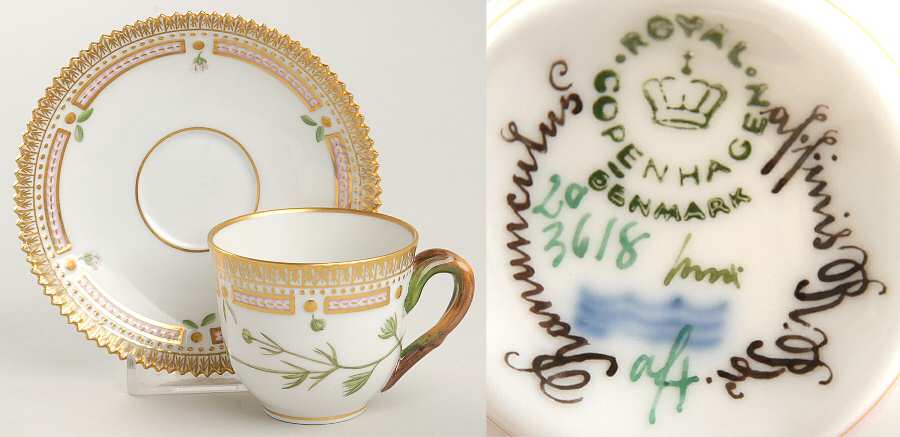 Flora Danica (1961 To Current) Flat Demitasse Cup & Saucer-Ranunculus affinis r B