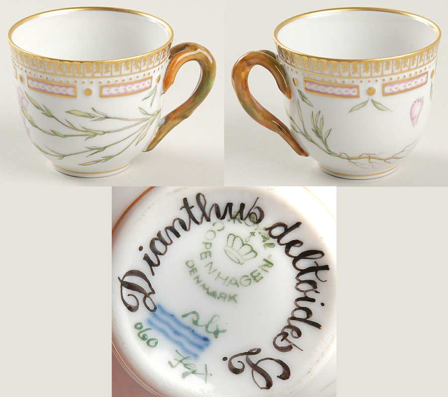 Flora Danica (1961 To Current) Flat Demitasse Cup-Dianthus deltoides L