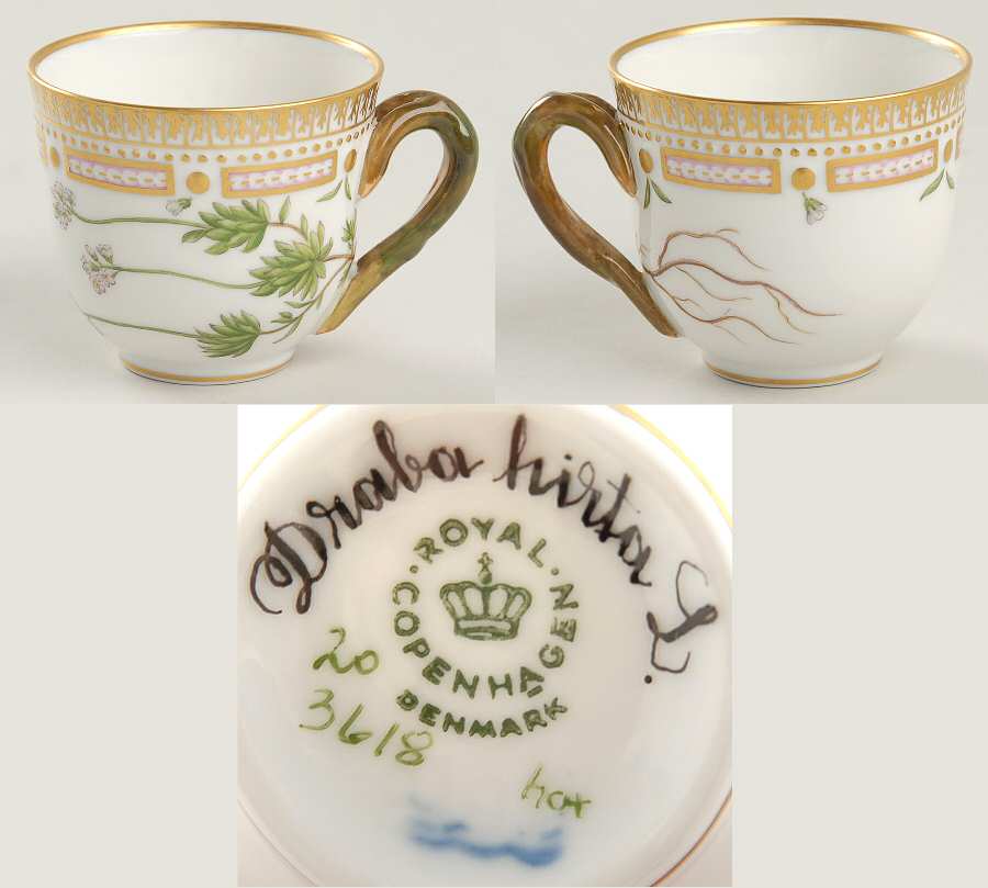 Flora Danica (1961 To Current) Flat Demitasse Cup-Draba hirta L