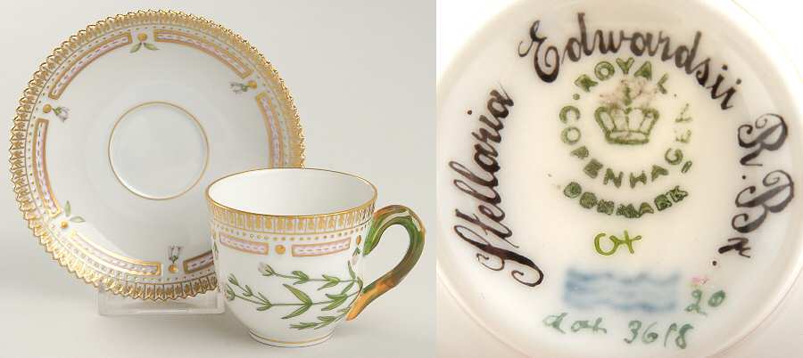 Flora Danica (1961 To Current) Flat Demitasse Cup & Saucer-Stellaria Edwarsi R Br
