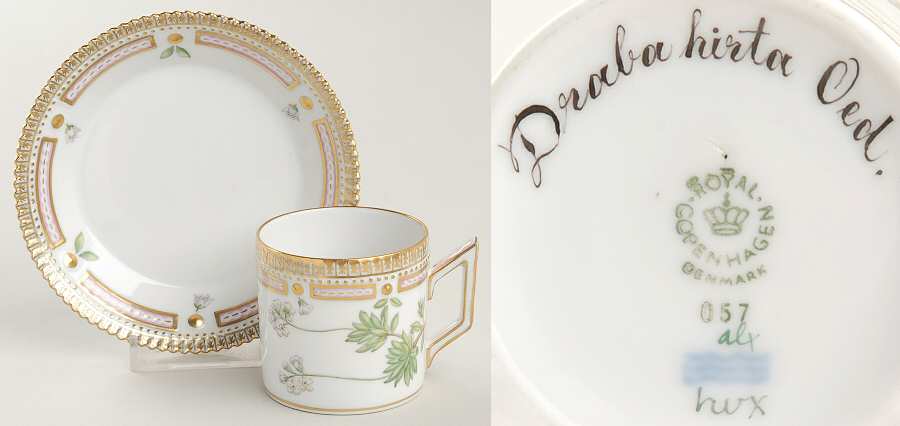Flora Danica (1961 To Current) Flat Demitasse Cup & Saucer-Draba hirta Oed