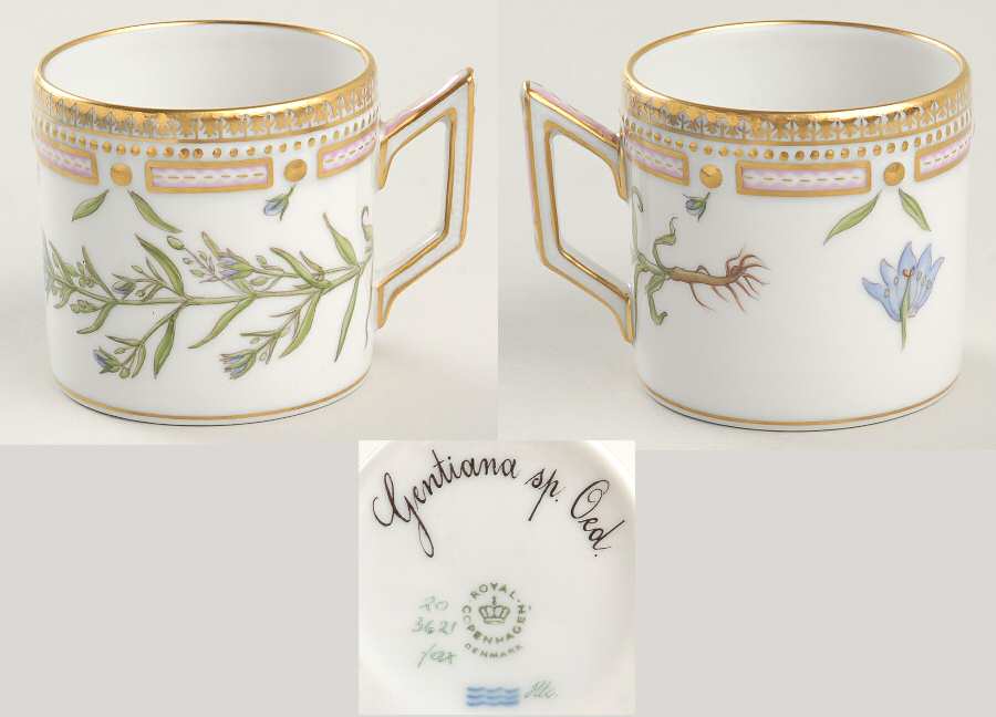 Flora Danica (1961 To Current) Flat Demitasse Cup-Gentiana sp Oed