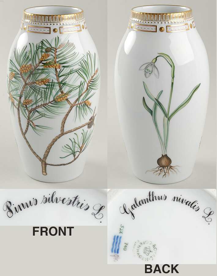 Flora Danica (1961 To Current) 12" Small Covered Vase-No Lid-Winter-Gal Niv, Pin