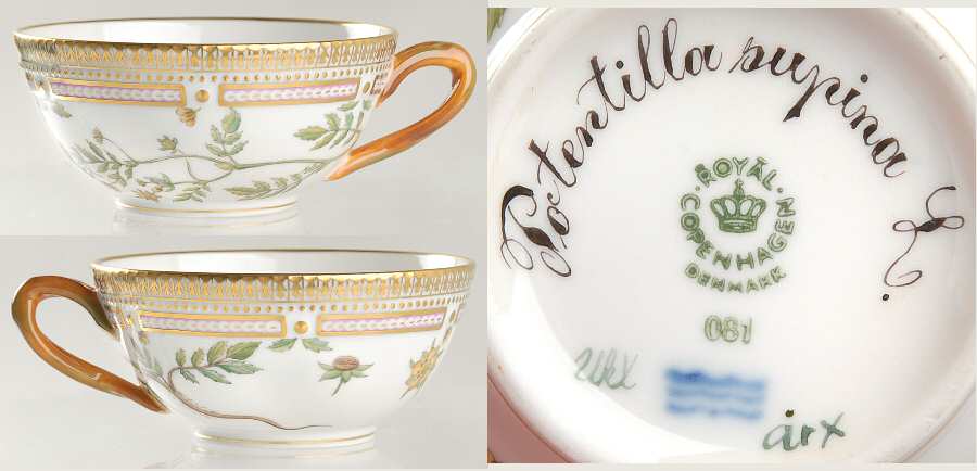Flora Danica (1961 To Current) Flat Tea Cup-Potentilla supina L