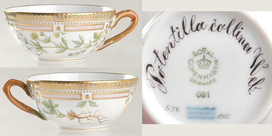 Flora Danica (1961 To Current) Flat Tea Cup-Potentilla collina Web