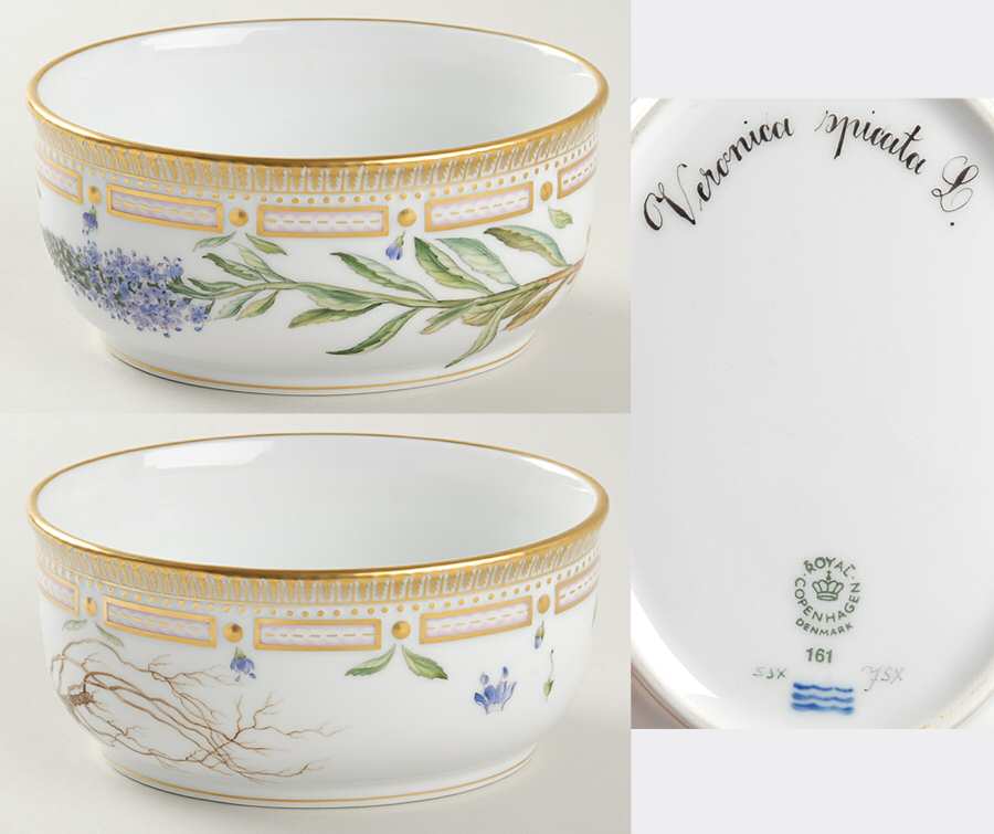 Flora Danica (1961 To Current) Large Sugar Bowl No Lid-Veronica spicata L