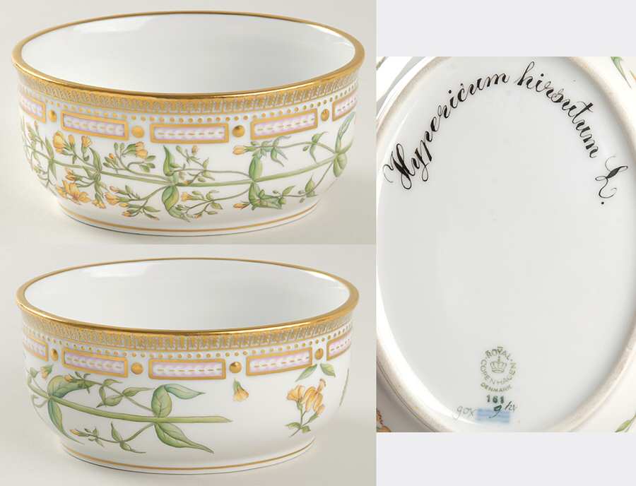 Flora Danica (1961 To Current) Large Sugar Bowl No Lid-Hypericum hirsutum L
