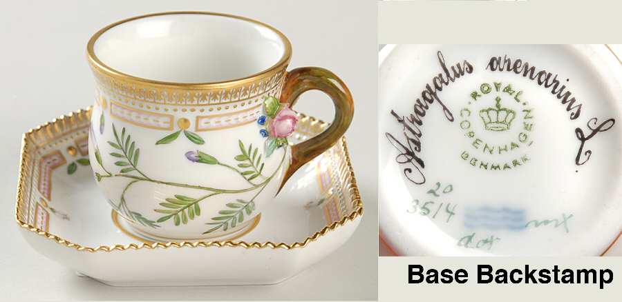 Flora Danica (1961 To Current) Round Custard Cup & Saucer-Astragalus arenarius L