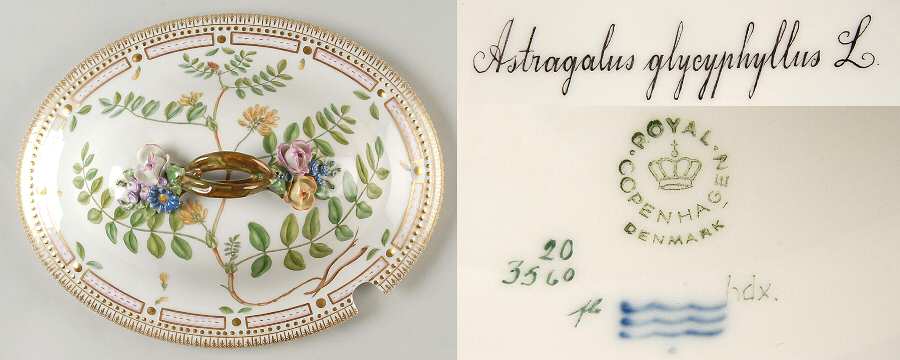 Flora Danica (1961 To Current) Lid for 5 Qt Oval Tureen Astragalus Glycyphyllus L