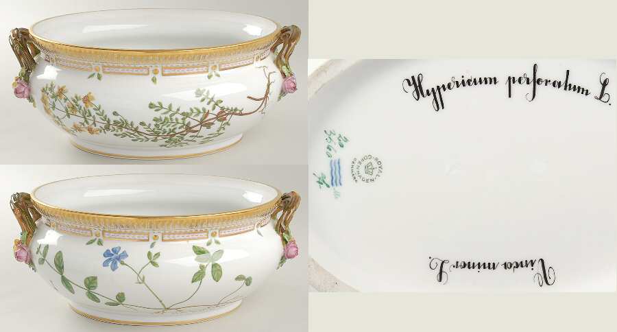 Flora Danica (1961 To Current) 5Qt Oval Tureen No Lid-Hypericum perfor, Vinco min