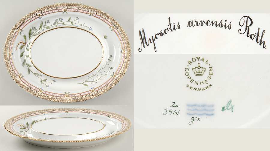 Flora Danica (1961 To Current) Underplate for Oval Tureen-Myosotis Arvensis Roth