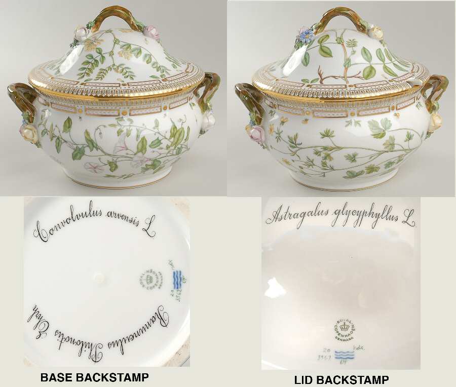 Flora Danica (1961 To Current) 3 Qt Tureen & Lid-Convol arven, Ranu Phil, Astra g