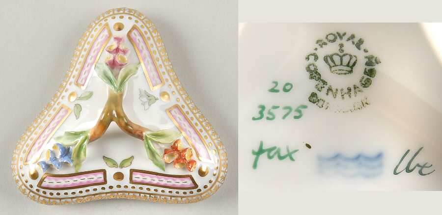Flora Danica (1961 To Current) Lid for Triangular Custard Cup-No Decal