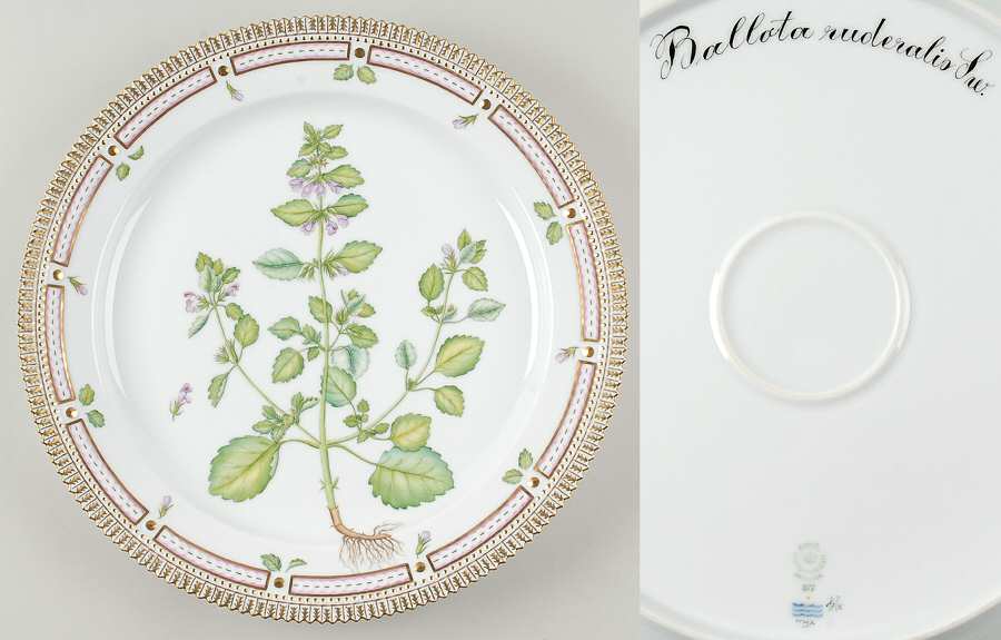 Flora Danica (1961 To Current) 14" Round Platter-Ballota ruderalis Sw