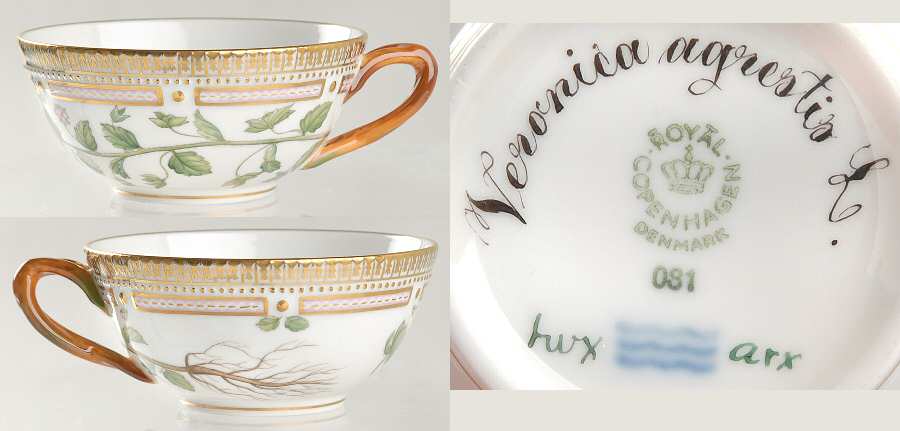 Flora Danica (1961 To Current) Flat Tea Cup-Veronica agrestis L