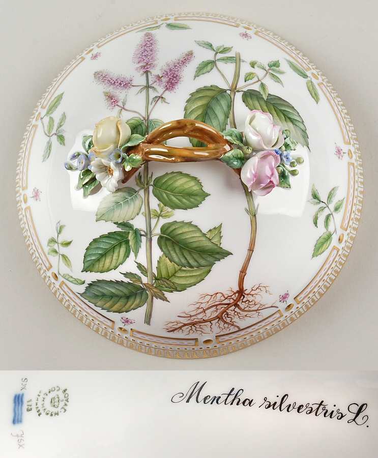 Flora Danica (1961 To Current) Lid for Round Vegetable-Mentha Silvestris L