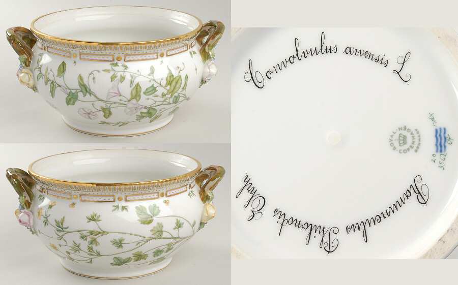 Flora Danica (1961 To Current) 3 Qt Tureen No Lid-Convolvulus arv,Ranunculus Phil
