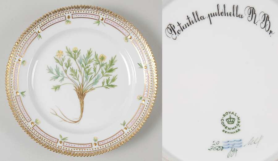 Flora Danica (1961 To Current) Luncheon Plate-Potentilla pulchella R Br