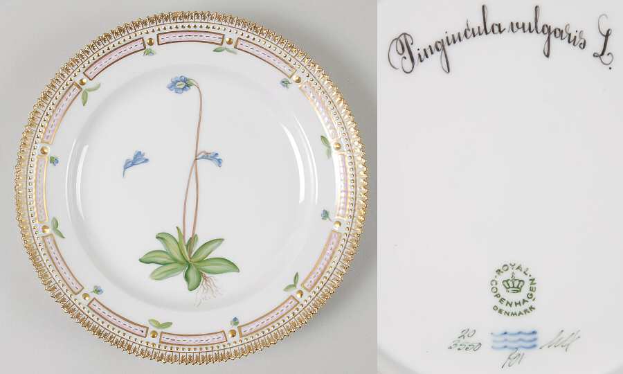 Flora Danica (1961 To Current) Luncheon Plate-Pingiucula vulgaris L