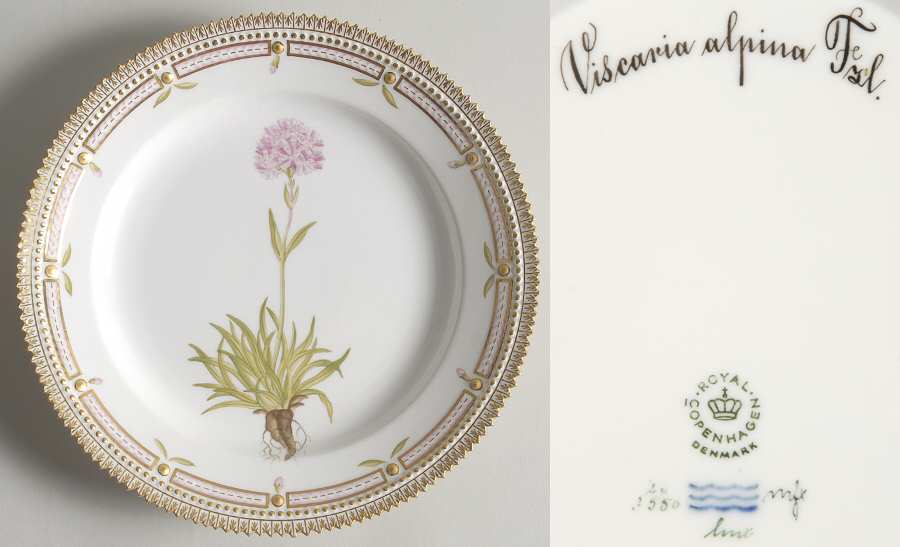 Flora Danica (1961 To Current) Luncheon Plate-Viscaria alpina Fsl