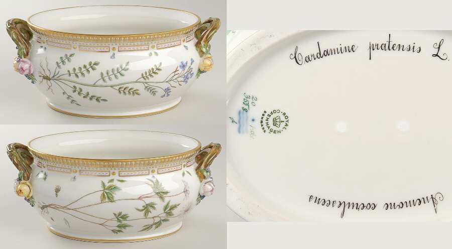 Flora Danica (1961 To Current) 3 Qt Oval Tureen No Lid-Cardamine Prat,Anemone Coe