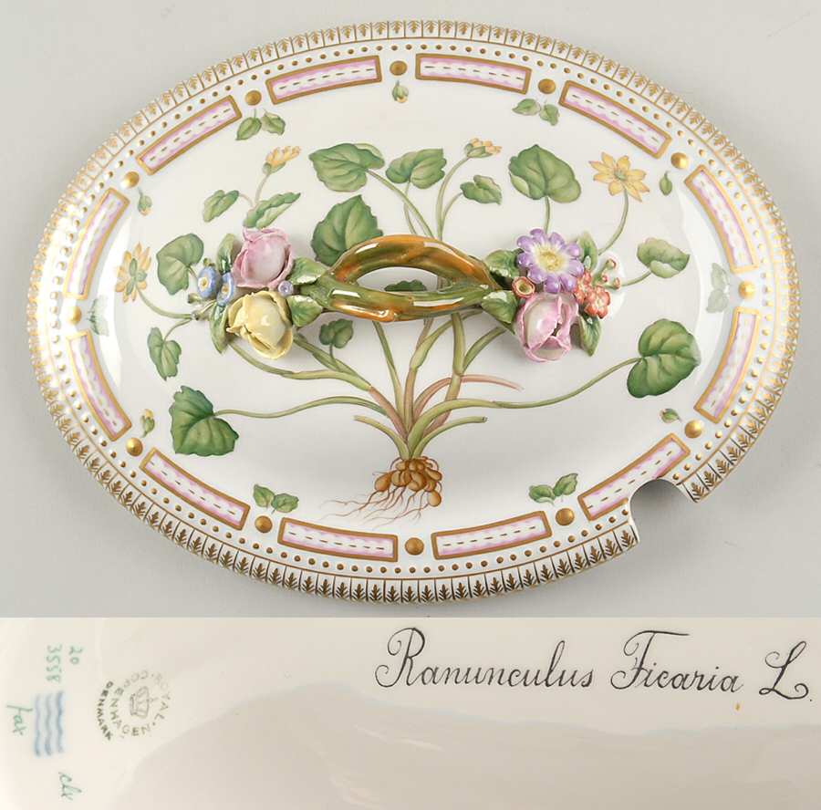 Flora Danica (1961 To Current) Lid for 3 Qt Oval Tureen-Ranunculus Ficaria L